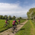 Cyclistes sur les hauteurs de Saint-Valery