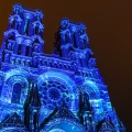 spectacle de son et lumière sur la façade de la Cathédrale de Laon