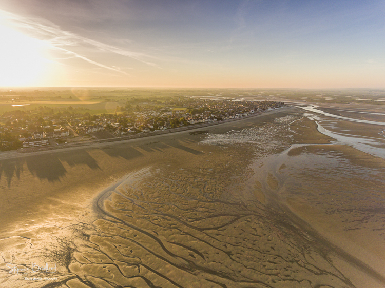 La baie de Somme au petit matin (vue aérienne)