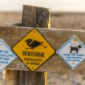 Panneau de protection des oiseaux en baie de Somme